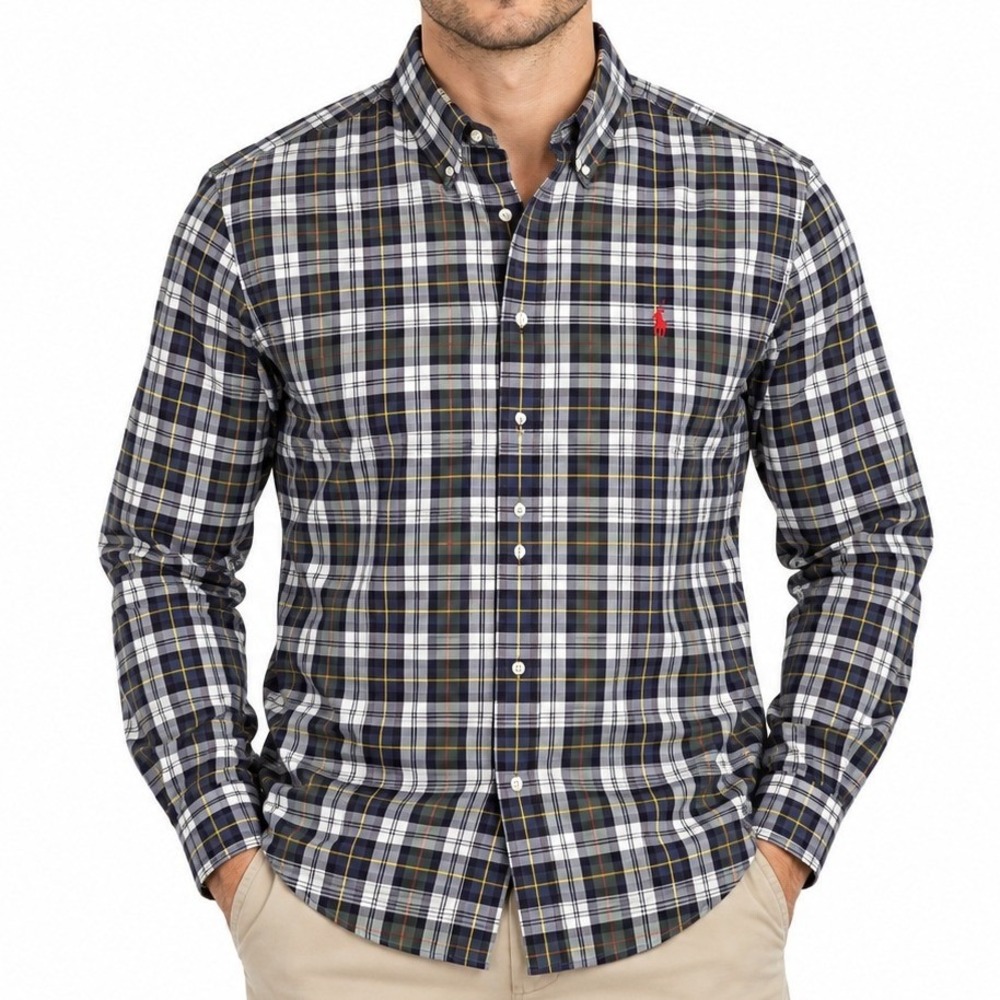 Ralph Lauren Shirt Men XL Multi Plaid Classic Fit Pony Logo Button Down Casual